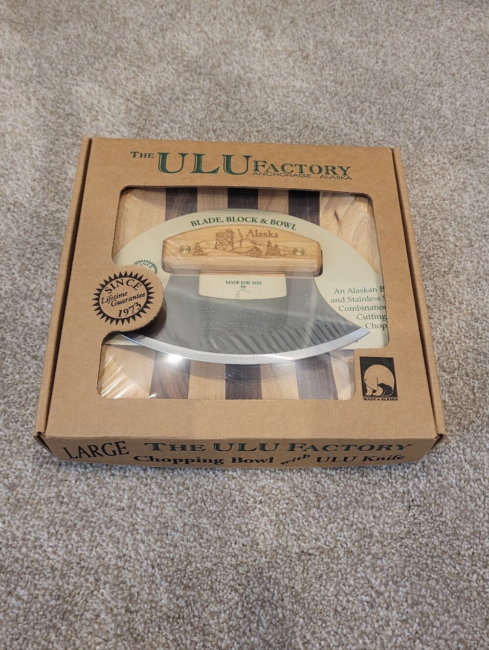 New The ULU Factory Alaska Made Chopping Bowl & Knife